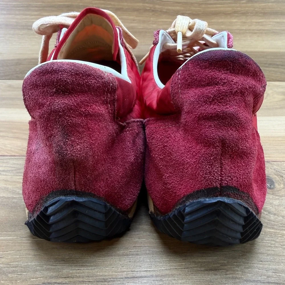 VINTAGE 70's Converse Coach V Jogger Sneakers 10.5 Red Suede Nylon Low Top - Picture 8 of 12